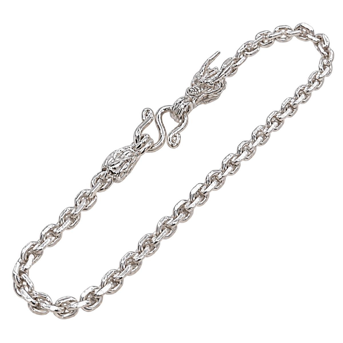 2.6MM Solid Anchor Link Dragon & Tail Bracelet — detail 2