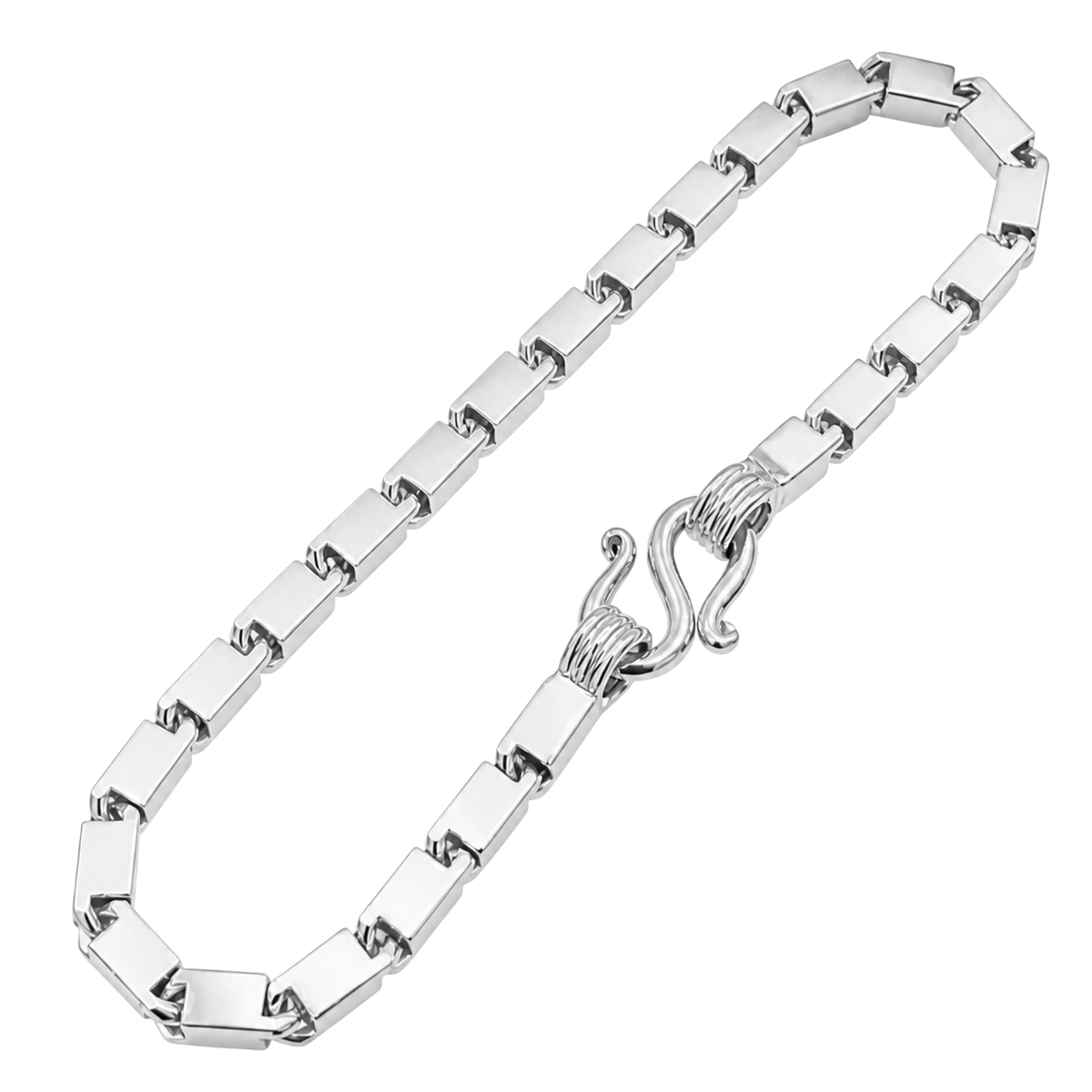 3.5MM Semi-Hollow Baht Link Bracelet — detail 2