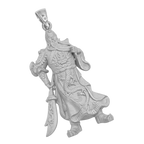 Standing God of War pendant in white gold