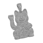 Money Cat Mini gold pendant in white gold