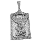 Saint Michael Archangel Portrait V2 pendant in white gold