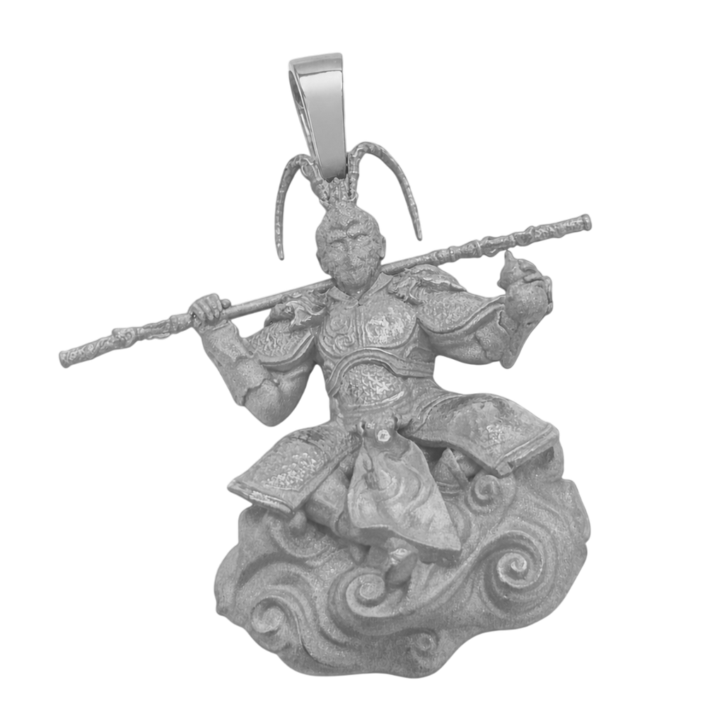Sun Wukong Monkey King gold pendant in white gold