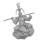 Sun Wukong Monkey King gold pendant in white gold