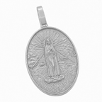 Virgin Mary Oval pendant in white gold