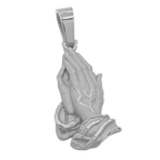Praying hands pendant in white gold
