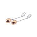 Silver 925 Gold Rhodium Plated Wire Dangling Earrings - STE00495B