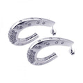Silver 925 Rhodium Plated Graduate Cluster J Hook CZ Stud Earrings - STE00499B
