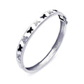 Sterling Silver Rhodium Plated White Enamel Butterfly Design CZ Bangle Bracelet - BGG00028