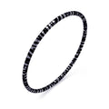 Silver 925 Rhodium Plated Zebra Print CZ Bangle Bracelet - BGG00033
