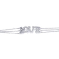 Silver 925 Rhodium Plated Clear CZ Love Bracelet - STB00056