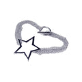 Silver 925 Rhodium Plated Multi Strand Open Star Bracelet - STB00292