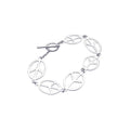 Silver 925 Rhodium Plated Peace Sign Bracelet - STB00355