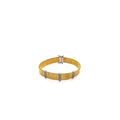 Silver 925 Rhodium and Gold Plated Clear CZ Bracelet - STB00369