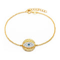 Silver 925 Gold Plated Evil Eye CZ Bracelet - BGB00167