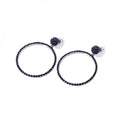 Silver 925 Black Rhodium Plated CZ Dangling Earrings - BGE00076