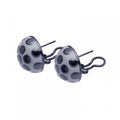 Silver Rhodium Plated White Enamel Lady Bug Lever Back Earrings - BGE00100