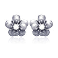 Silver 925 Rhodium Plated Multiple Round Clear CZ Stud Earrings - BGE00183