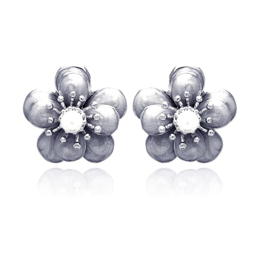 Silver 925 Rhodium Plated Multiple Round Clear CZ Stud Earrings - BGE00183