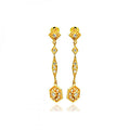 Silver 925 Gold Rhodium Plated Marquis CZ Dangling Stud Earrings - BGE00188