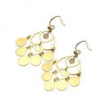 Silver 925 Gold Rhodium Plated Flat Round Chandelier Hook Earrings - STE00583