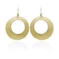Silver 925 Gold Rhodium Plated Round Open Circle Earrings - STE00655