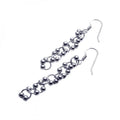 Silver 925 Rhodium Plated Multi Ball Round Dangling Hook Earrings - STE00931