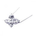 Silver 925 Clear CZ Rhodium Plated Butterfly Pendant Necklace - BGP00054