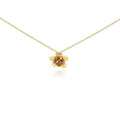 Silver 925 Gold Plated Flower CZ Necklace - BGP00188