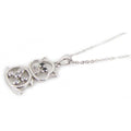 Silver 925 Rhodium Open Bear CZ Necklace - BGP00195