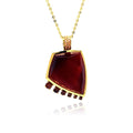 Silver 925 Gold Plated Red CZ Necklace - BGP00327