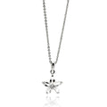 Silver 925 Rhodium Plated Flower Design CZ Necklace - BGP00535