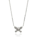 Silver 925 Rhodium Plated Butterfly CZ Necklace - BGP00630