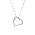 Silver 925 Clear CZ Rhodium Plated Heart Design Pendant Necklace - STP00005