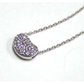Silver 925 Clear CZ Rhodium Plated Bag Pendant Necklace - STP00057