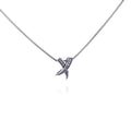 Silver 925 Clear CZ Rhodium Plated X Pendant Necklace - STP00169