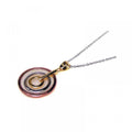 Silver 925 Tri Color Rhodium Plated Circular Pendant Necklace - STP00413