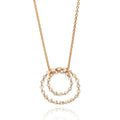 Silver 925 Clear CZ Rose Gold Plated Open Circle Pendant Necklace - STP00416RGP