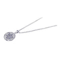 Silver 925 Rhodium Plated CZ Star of David Pendant Necklace - STP00510