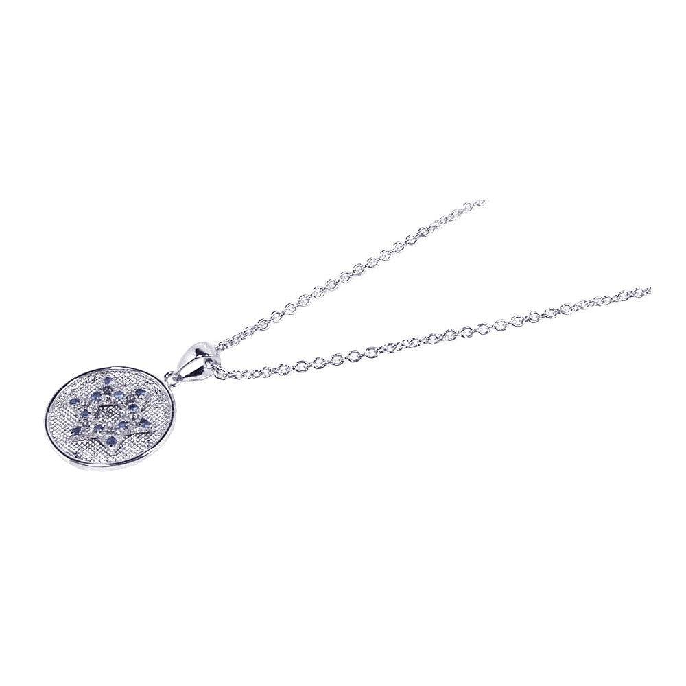 Silver 925 Rhodium Plated CZ Star of David Pendant Necklace - STP00510