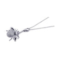 Silver 925 Rhodium Plated Clear CZ Fly Pendant Necklace - STP00635