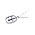 Silver 925 Rhodium Plated Clear CZ Cross Pendant Necklace - STP00664