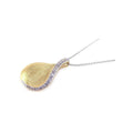 Silver 925 Gold Plated Clear CZ Drop Pendant Necklace - STP00678