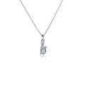 Silver 925 Rhodium Plated Clear CZ Cat Pendant Necklace - STP00750