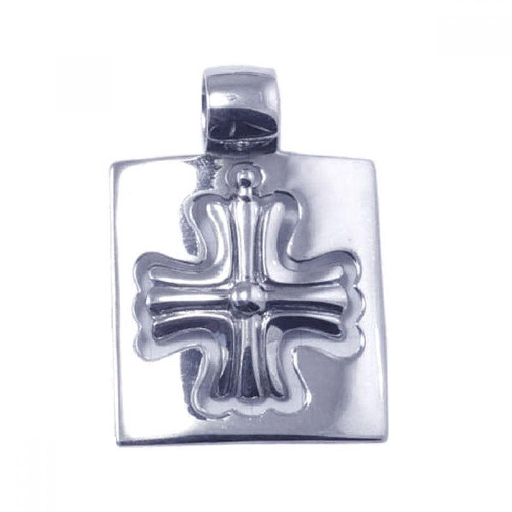 Silver 925 Rhodium Plated Cross Pendant - STP00775