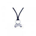 Silver 925 Rhodium Plated Clear CZ Charm Pendant Leather Necklace - STP00780