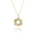 Silver 925 Gold and Rhodium Plated Clear CZ Star of David Necklace - STP00825