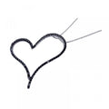 Silver 925 Rhodium Plated Black CZ Heart Pendant Necklace - STP00875BLK