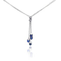 Silver 925 Rhodium Plated 3 Fresh Water Pearl Drop Pendant Necklace - STP00931