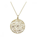 Silver 925 Gold Plated Clear CZ Flower Pendant Necklace - STP00951
