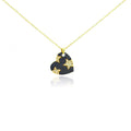 Silver 925 Gold Plated and Matte Black Rhodium Finish Clear CZ Star Heart Pendant Necklace - STP00987